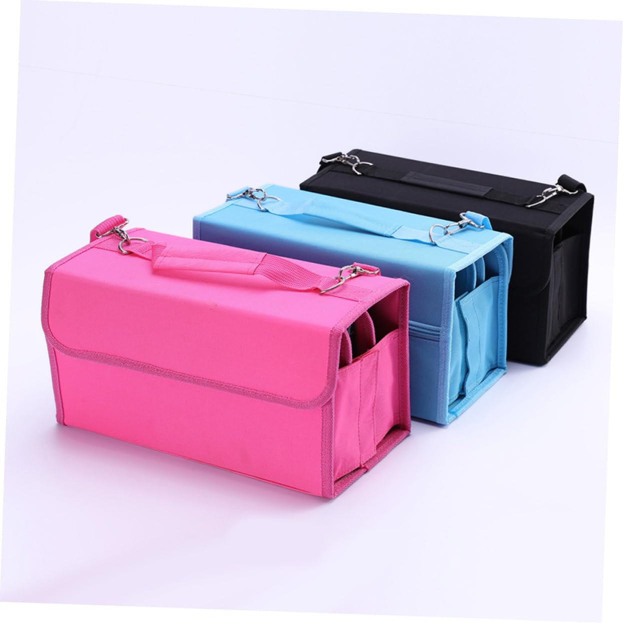 Lurrose Portapennarelli con Scomparti in Nylon Resistente Custodia Staccabile con Tracolla Borsa con Cerniera per Tavolo o Armadietto Adatta per Rossetti