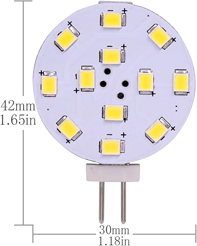 Miniatura 4 de Bombilla LED G4, equivalente a 35 vatios, disco LED bi-pin, pasador lateral JC, 12V-24V CACC de bajo voltaje, CRI85, 350 lúmenes, paquete de 5