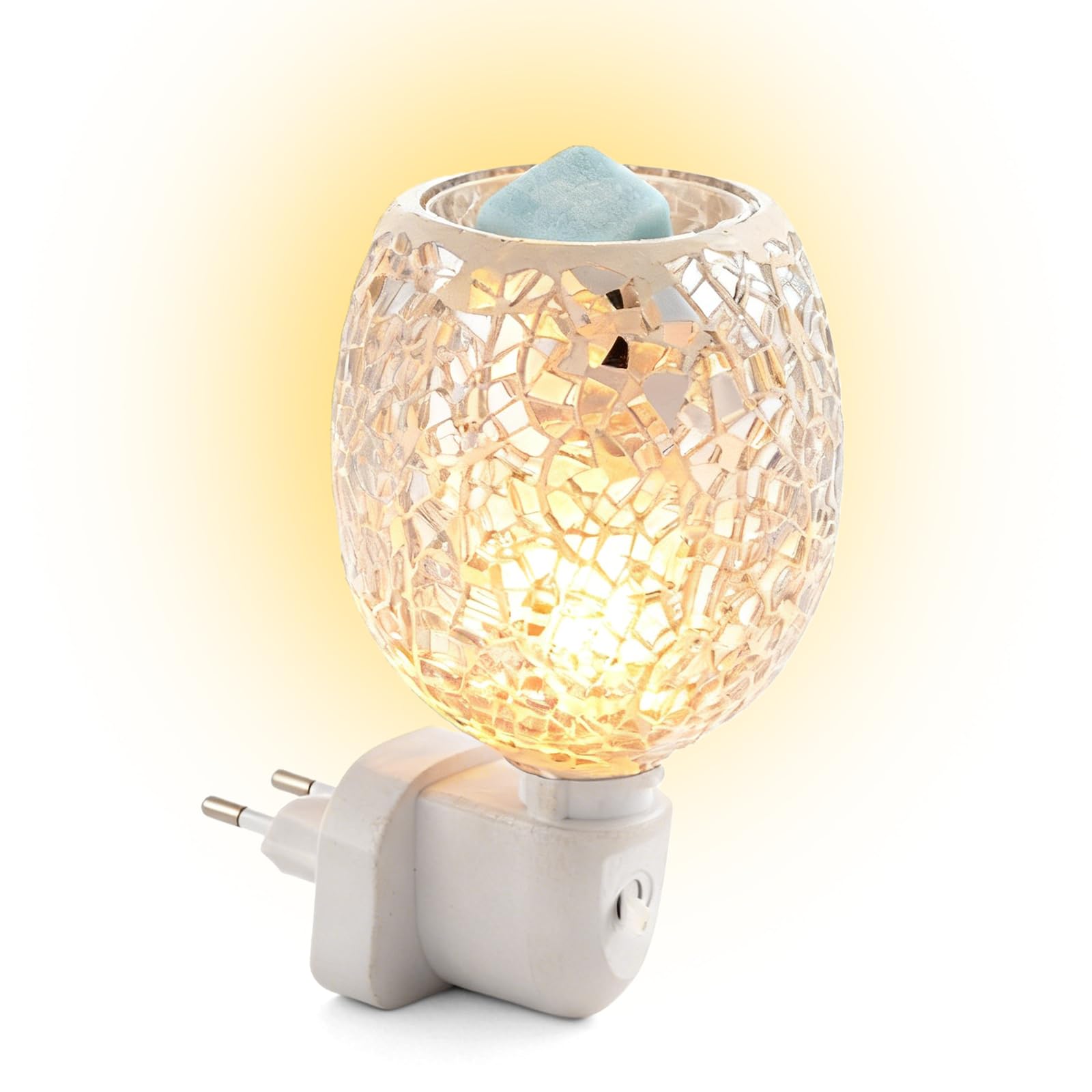 Duftdiffusor Steckdose Nachtlicht Warmes Licht Aromatherapie Elektrische Duftlampe Aus Glas – Mit Nachtlicht, Steckdosenbetrieb, Warmes Licht, 80x70 Mm, Für Zuhause & Büro