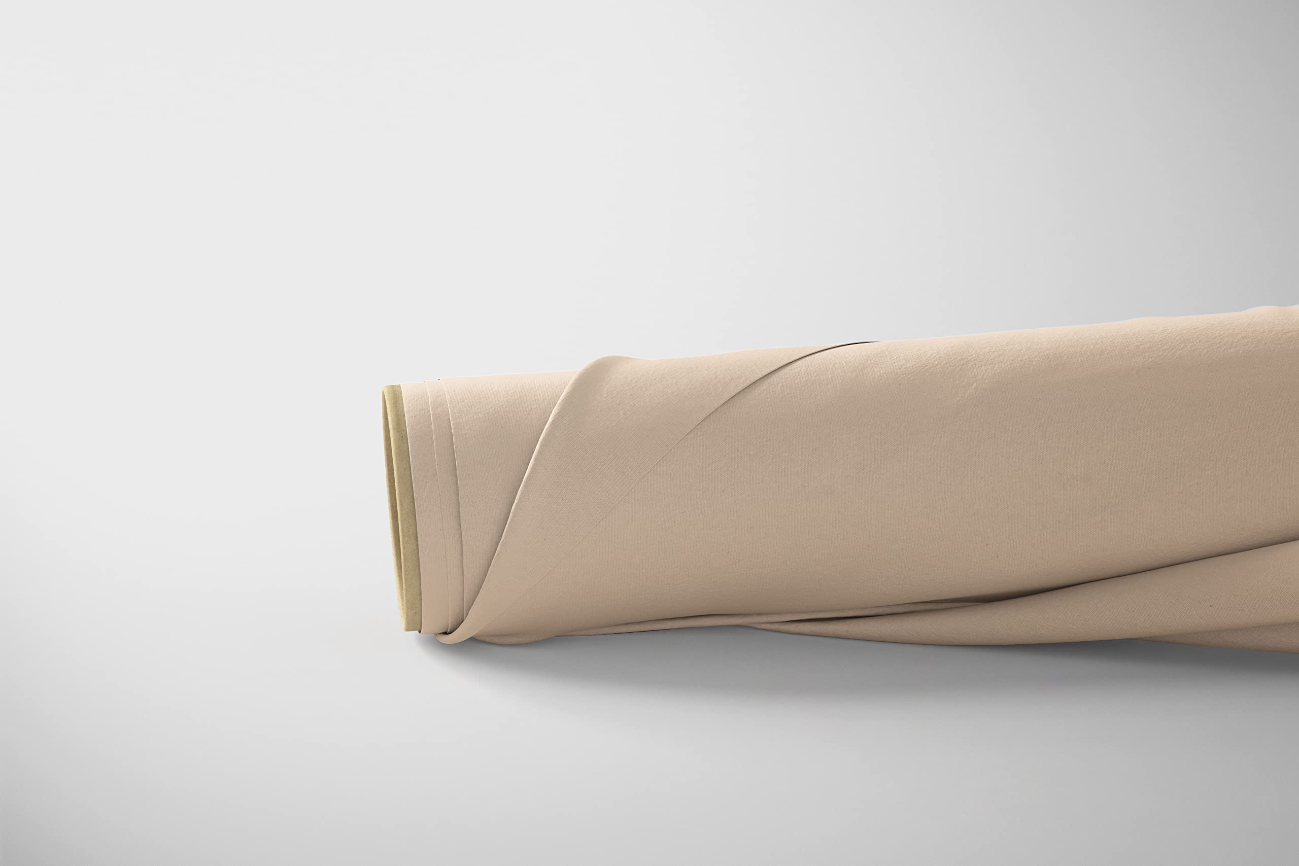 NightComfort 100% Polycotton Plain Dyed Fabric for Crafts, DIY, Sewing, Curtain Lining, Dressing, Quilting, Bedding, Decorative Material- 100 inch/ 254cm Wide- Soft, Lightweight (50 Metre, Beige)