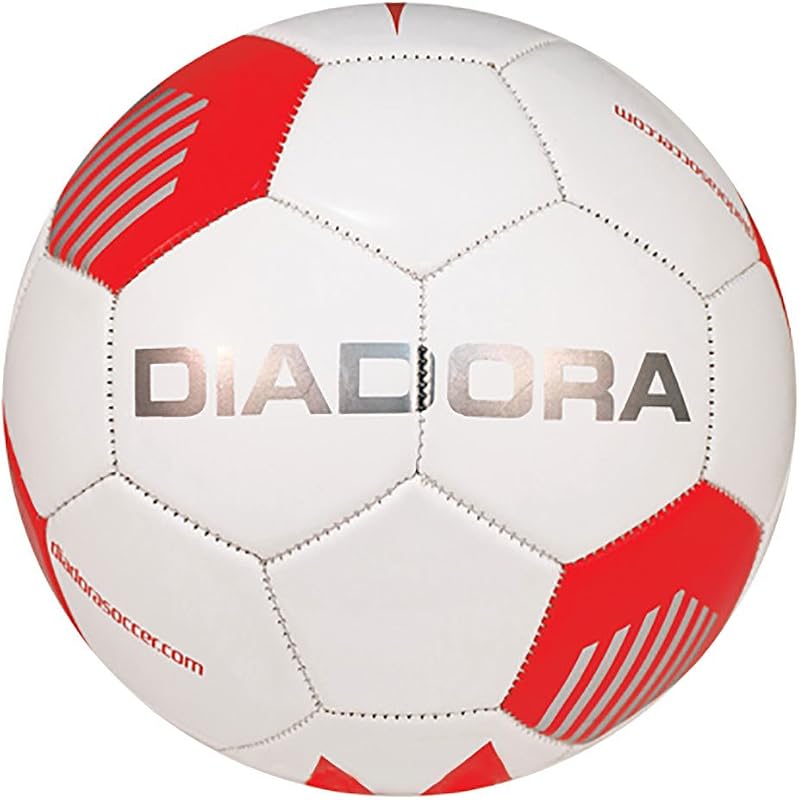 Diadora Evo Soccer Ball, White/Red - Size 3