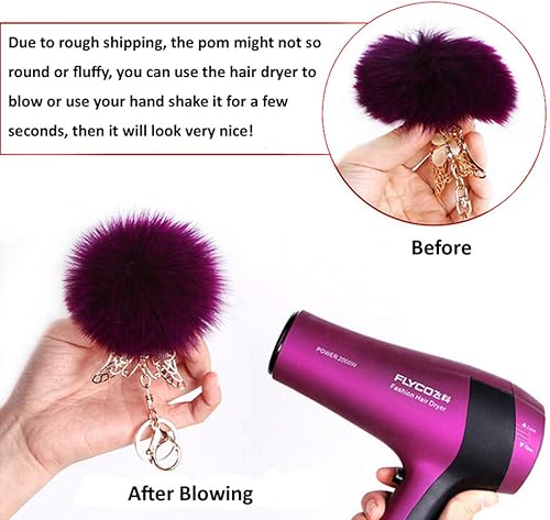 Miniatura 3 de Furling Pompoms 12 pompones de piel sintética de mapache esponjoso con botón de presión para sombreros de punto, bufandas, accesorios de 5.5