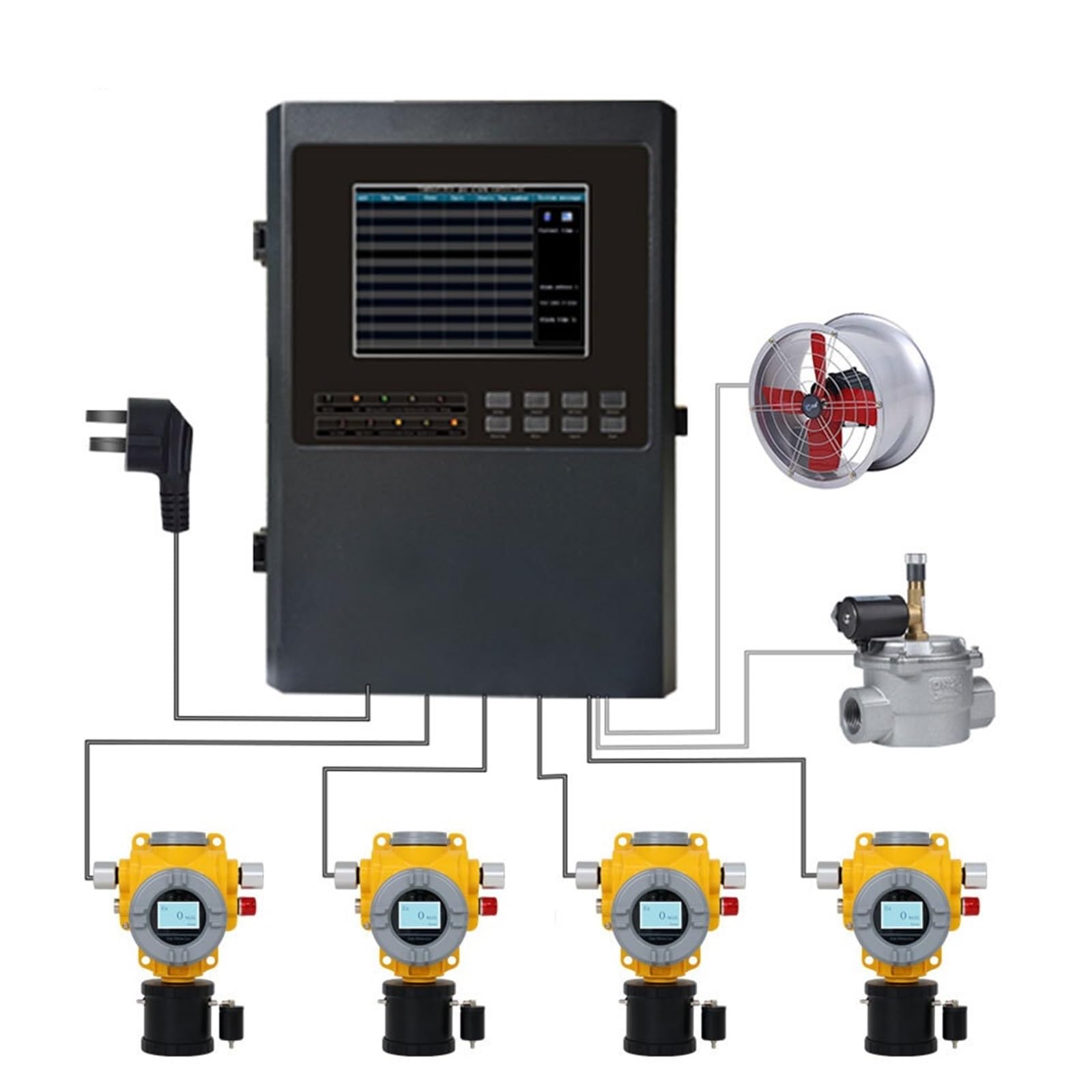 Detektor gazu do montażu gwintowego DC24V Pyłoszczelny miernik usuwania wody CH2O F2 HF Tester gazu ksylenowego(0-10000ppm)