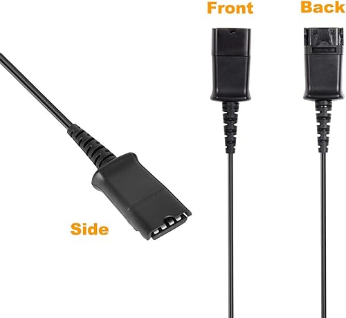 Miniatura 2 de VoiceJoy Cable adaptador de auriculares U10P U10-P, cable de desconexión rápida a enchufe RJ9, repuesto para auriculares QD Plantronics compatible