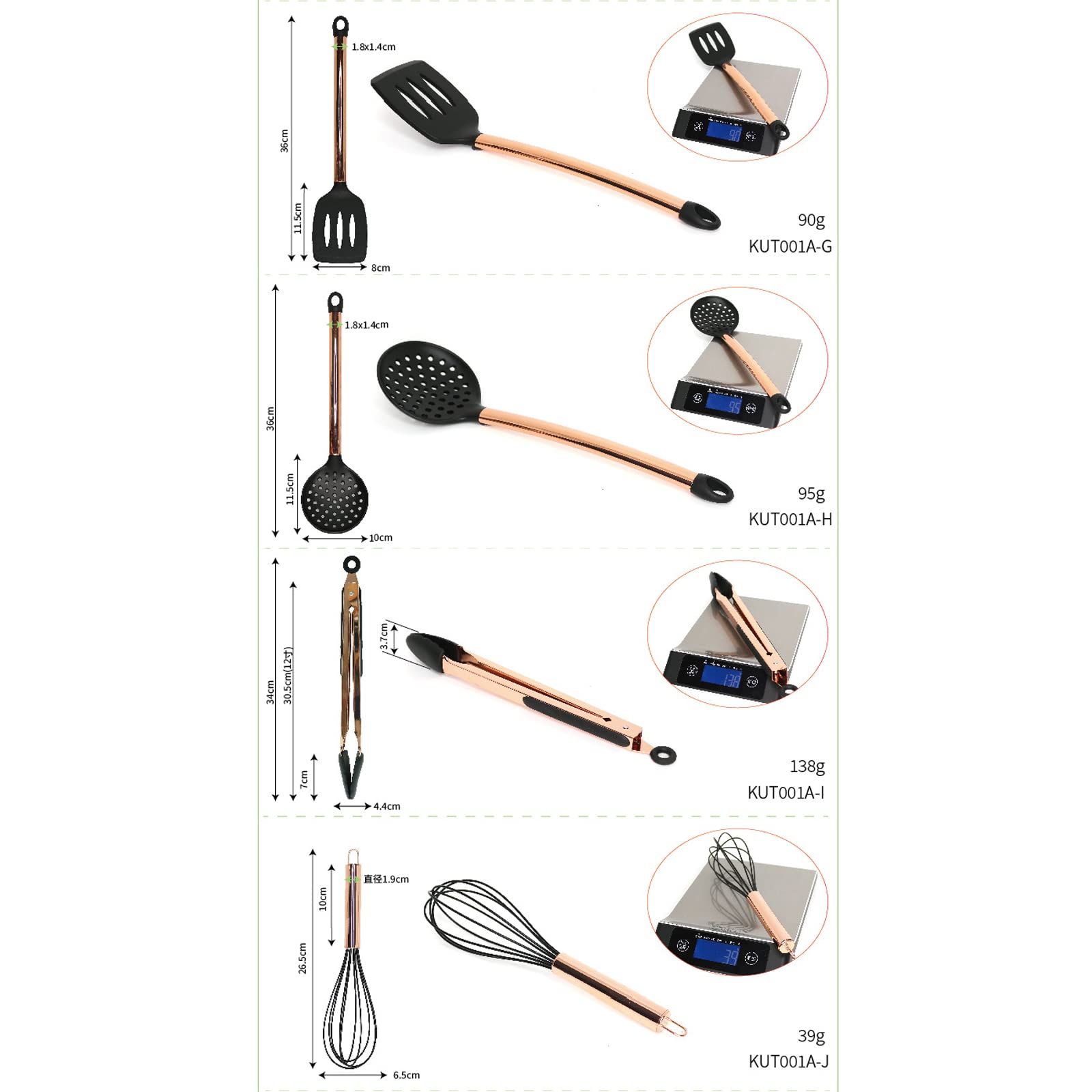 Kochutensilien-Set, Edelstahlgriff, Schlitzlöffel, Pfannenwender, Küchenhelfer, Besteck-Set