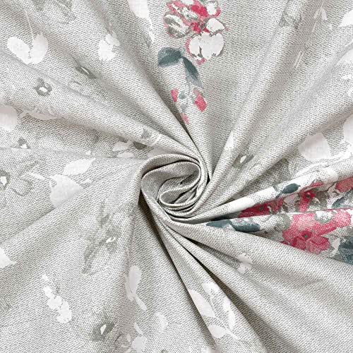 Image of Haus & Kinder Satin Floral 100% Cotton Bedsheet with 1 Pillow Cover, 186 TC, Size 88 inch by 58 inch (Grey)