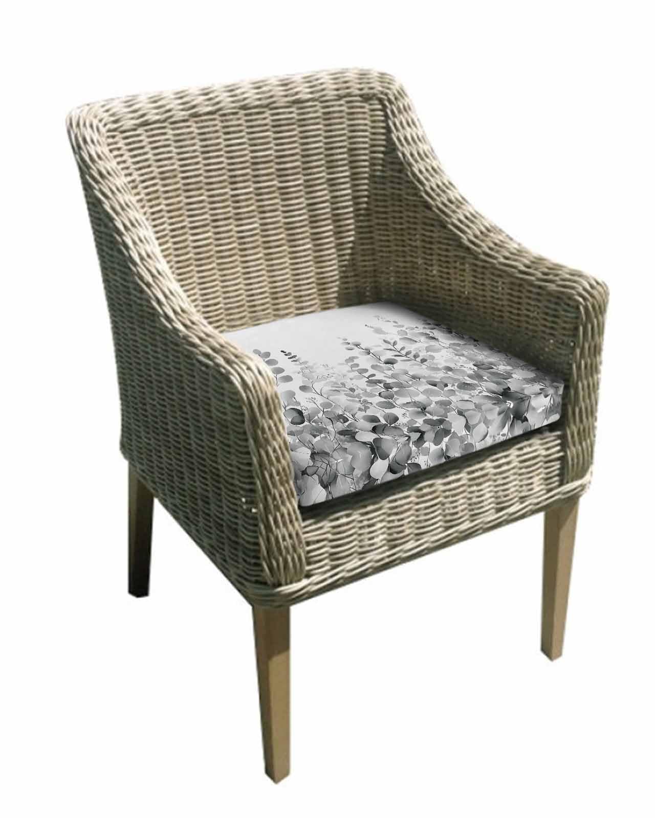 Hokiten Eucalyptus Grey Outdoor Cushion Chair Cover Set of 4 - Waterproof Couch Seat Covers, Farmhouse Leaves Summer Spring Leaf Patio Furniture Protector Cushions Slipcovers for Sofa/RV, 24