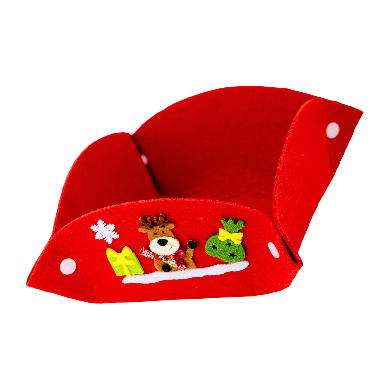Tfaoys C Hristmas Holder Nonwoven Fabri Foldable Andy Box For Holiday Table Setup, Treat Display And Home Decor Festive Andy Holder Holiday Box Red Tabletop Decor Nonwoven Treat Ontainer Party