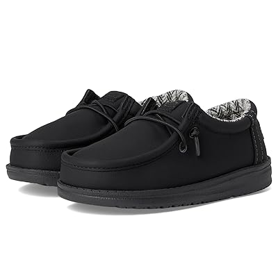 Hey Dude Kids Wally Classic (Toddler) Boys Shoes Black/Charcoal