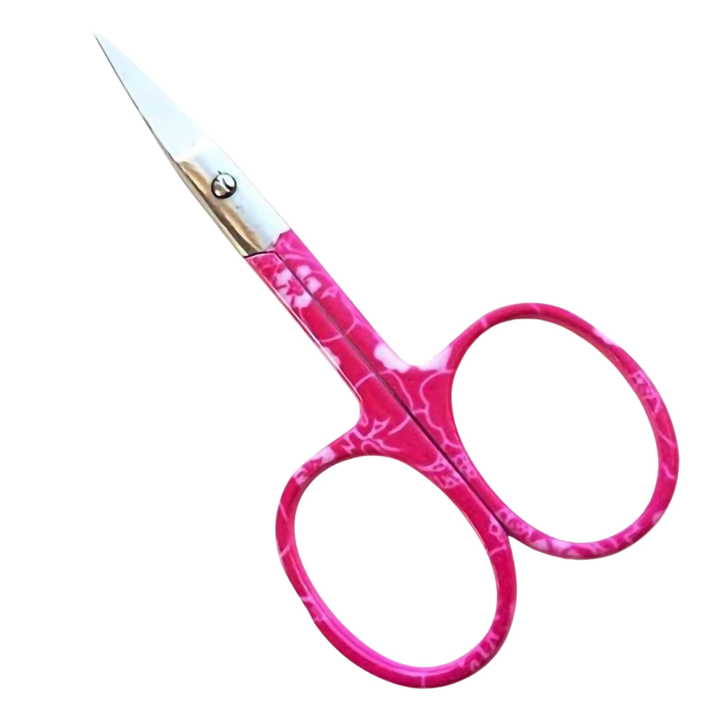 ASM Ciseaux à ongles incurvés de qualité supérieure - Coupe-cuticules robustes pour sourcils, barbe et nez - 9,5 cm - Cadeau de Noël idéal pour homme et femme (rose)