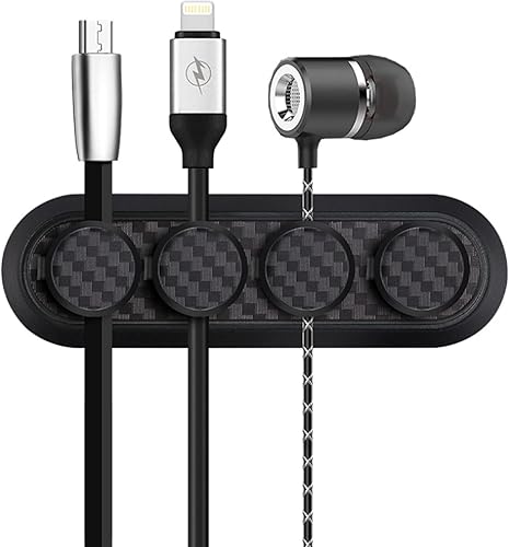 jeseny 4 organizadores de cables de datos, gestión de cables de fibra de carbono, organizador de cables multifunción para automóvil, clip de línea