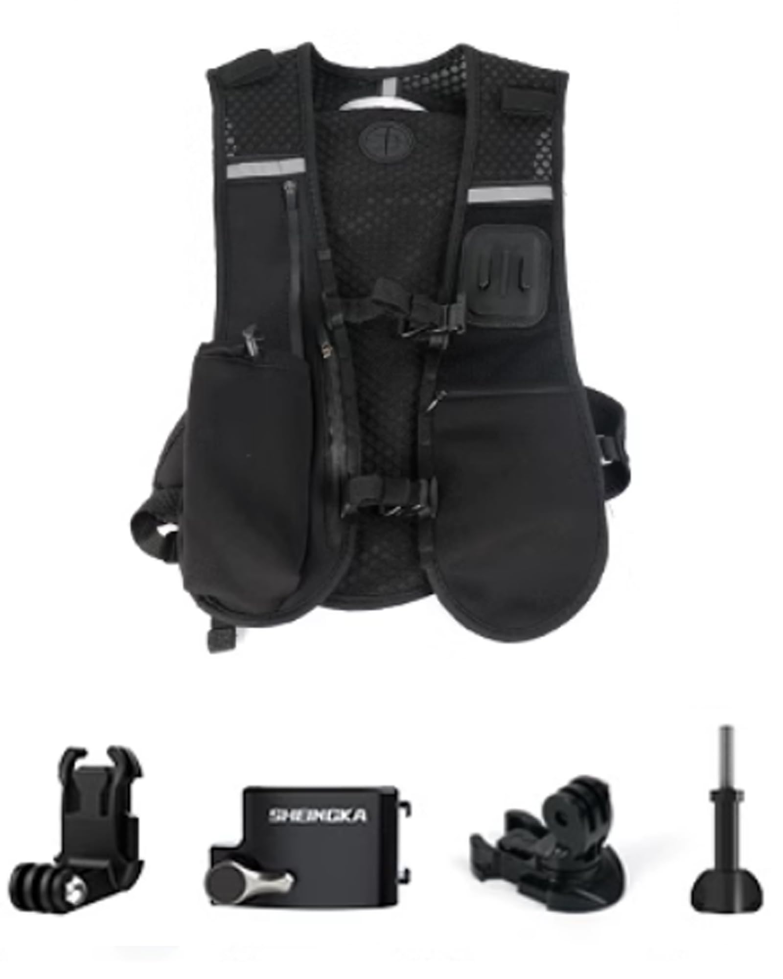 Kamizelka do montażu kamery kompatybilna z kamerą sportową DJI Action/Go.Pro/Insta.360, regulowany uchwyt kamizelki do biegania do Pocket 3/ Action 5 Pro/GO 3S akcesoria do aparatu (do kieszeni)