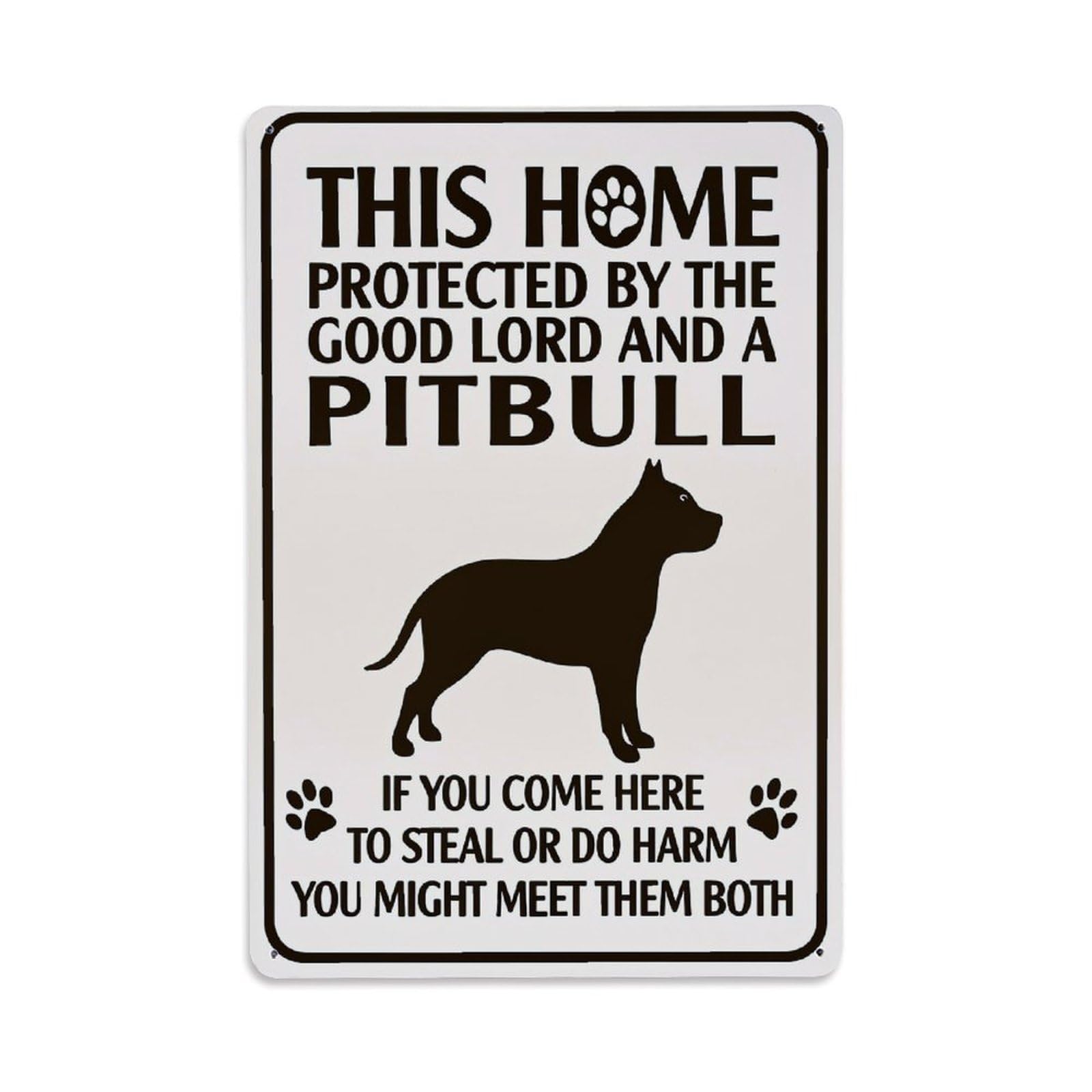 Nestemfo Vintage This Home Protected By Pitbull Tin Sign Metal Sign, Living Room,Bar, Home, Bedroom Wall Decor,Retro Metal Poster 8X12 Inches