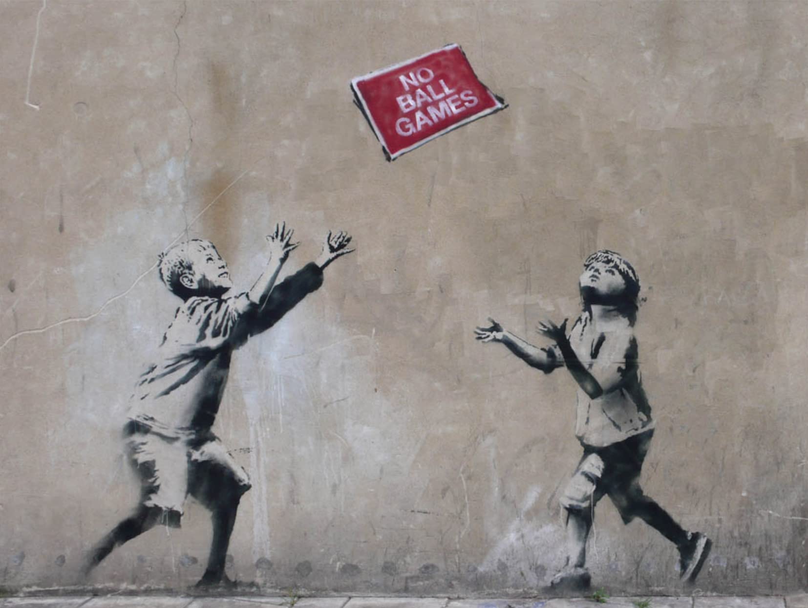 Banksy - No Ball Games - Wall Art Poster Print Picture Photo A4/A3 (A3)
