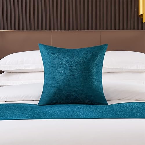 Vista 2 de Bufanda sólida para cama, camino de cama, bufanda de protección para hotel, casa de huéspedes, centros turísticos, dormitorio