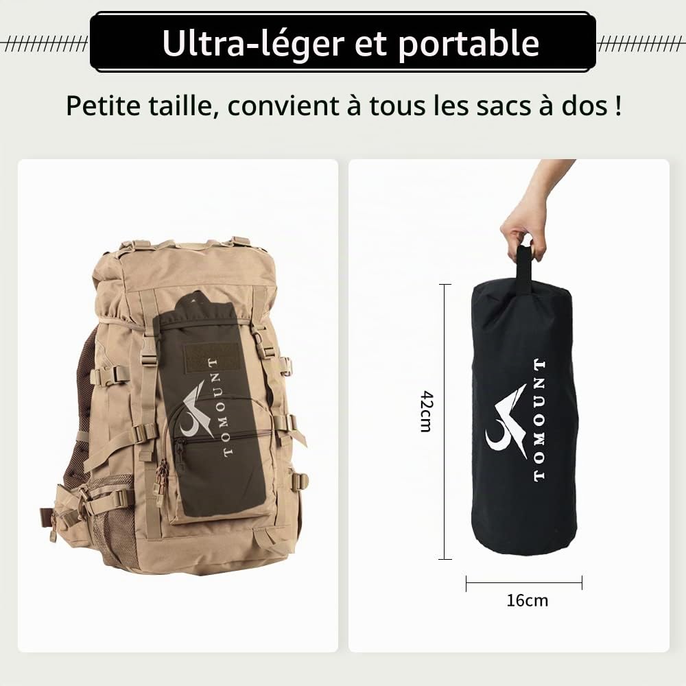 TOMOUNT Lit de Camp Pliant Ultra léger Barres en Aluminium 190 x 70 cm Chaise Longue de Camping compacte et Portable Facile à Construire Lit de Camping résistant tentes, randonnées en Plein
