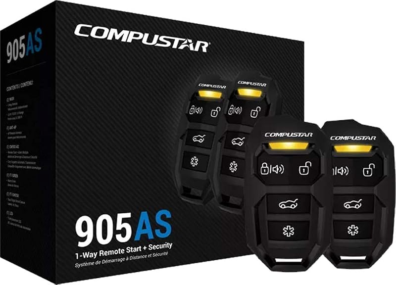 CS905-AS All-in-One 4 Button 1 Way Alarm & Remote Start System 1500' Range