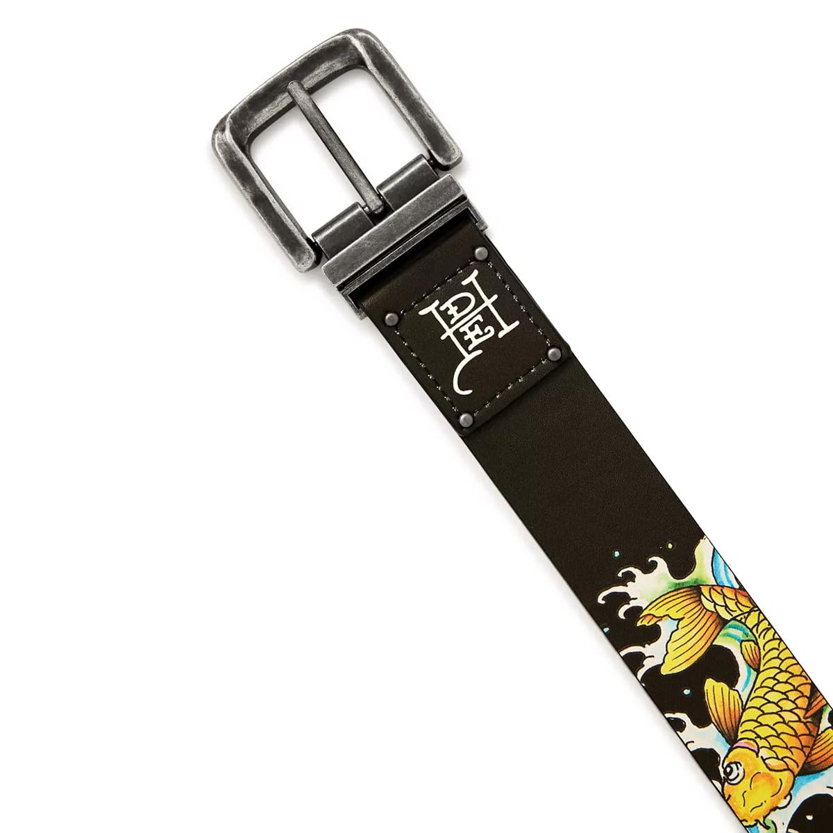 ED HARDY Herren 38 mm Koi & Totenkopf Print Graphic Twist Reversible Gürtel