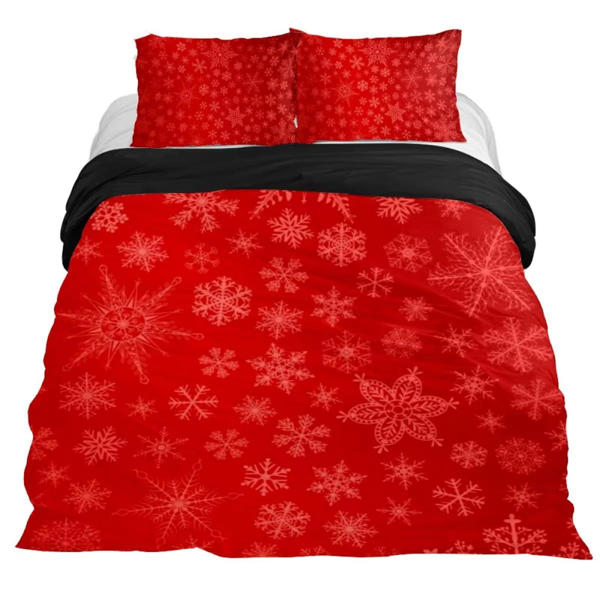 Parure de lit 140x200 flocons rouges finis les draps rêches avec cette housse couette Noël