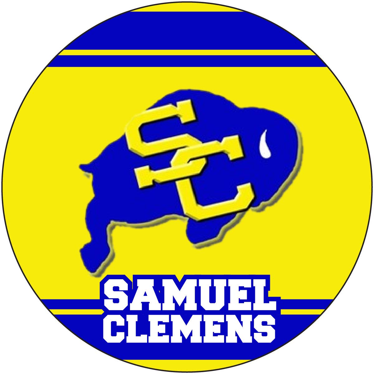R and R Imports, Inc Samuel Clemens High School Buffaloes Schertz Texas Sports Team 4 Inch Round Car Fridge Magnet