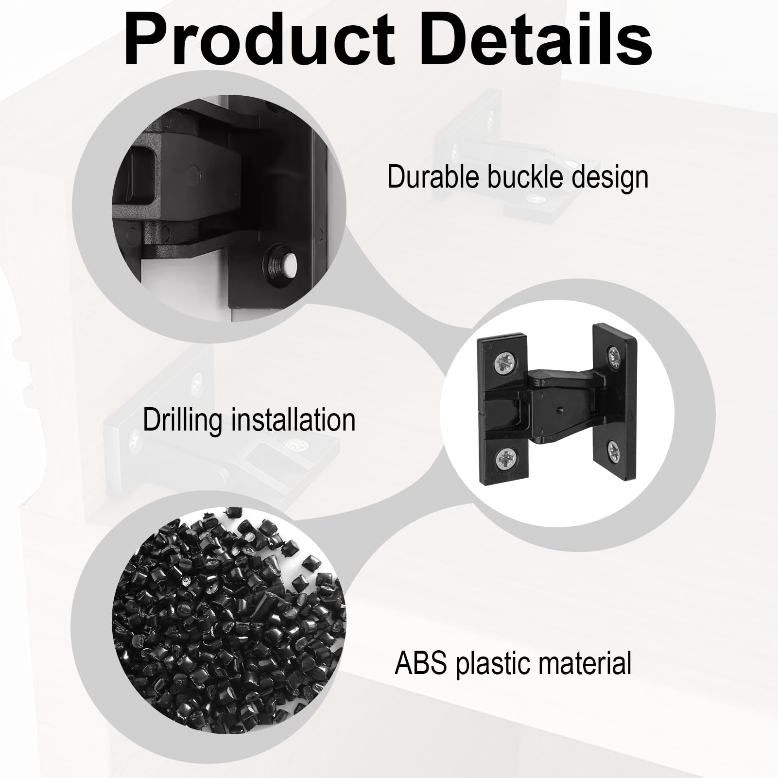 10 PCS Kitchen Plinth Clips, Bath Panel Clips, Push in Plinth Fasteners Fittings, ABS Press Fit Panel Clip - Image 3