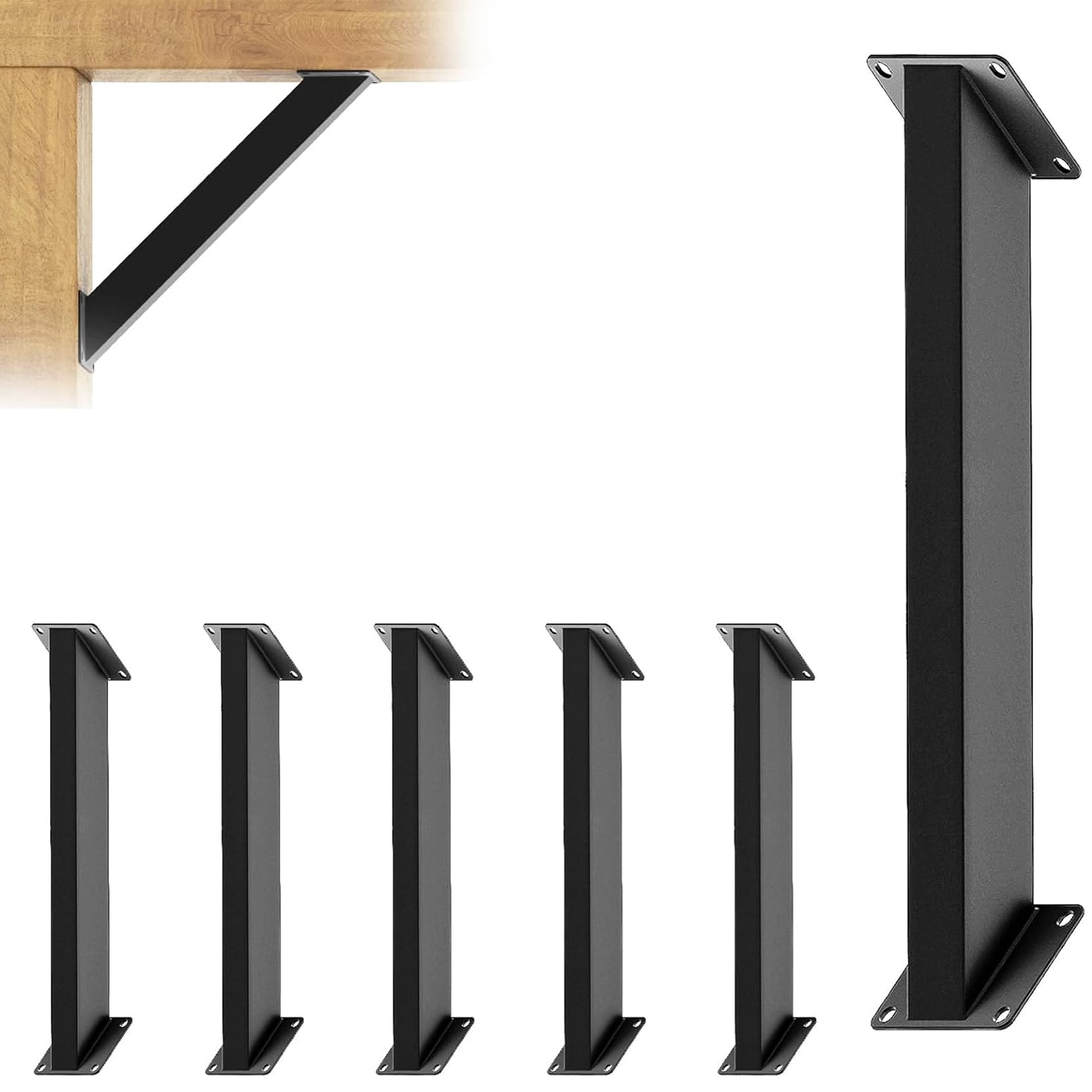 GOUZIBHD 45 Degree Angle Support Bracket, Roof Riser Beam Bracket Pergola Kit, 45 Degree Corner Brace, Wooden Structures Support for Gazebos Tree Houses Cabins Patio(Size:6PCS)