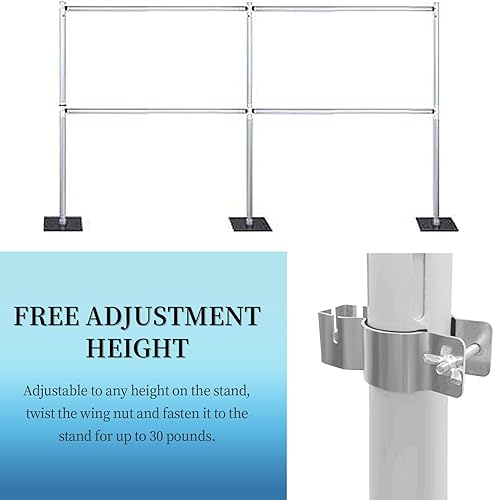 Miniatura 7 de UOIENRT Paquete de 2 abrazaderas de tubo y cortina, barra transversal doble extra de 3 vías, abrazadera de soporte para decoración de bodas, fiestas