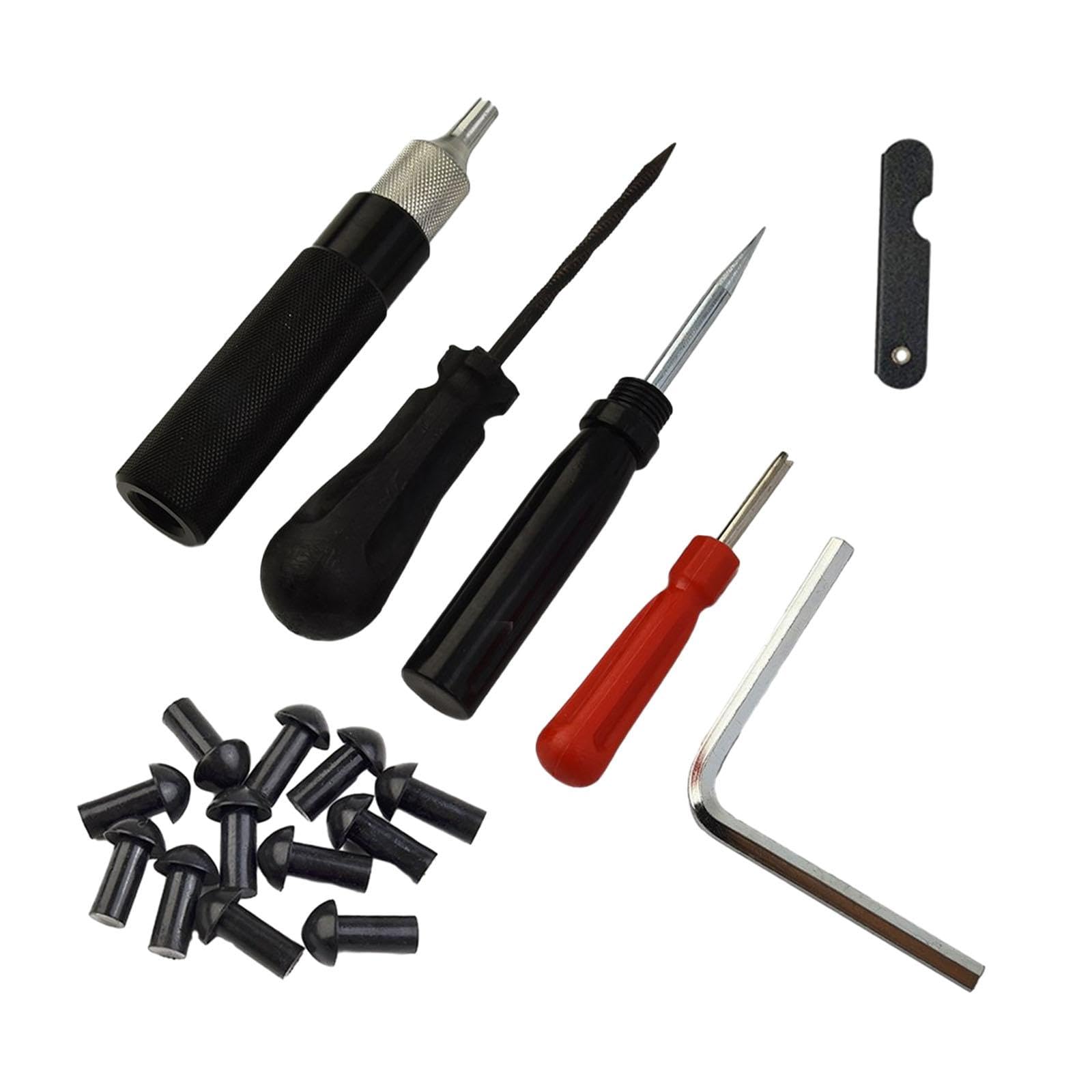 Kit de Reparación de Neumáticos, Parches, Herramienta para Reparar Neumáticos, Práctico, Profesional, Portátil, Multifuncional, Fácil de Usar,