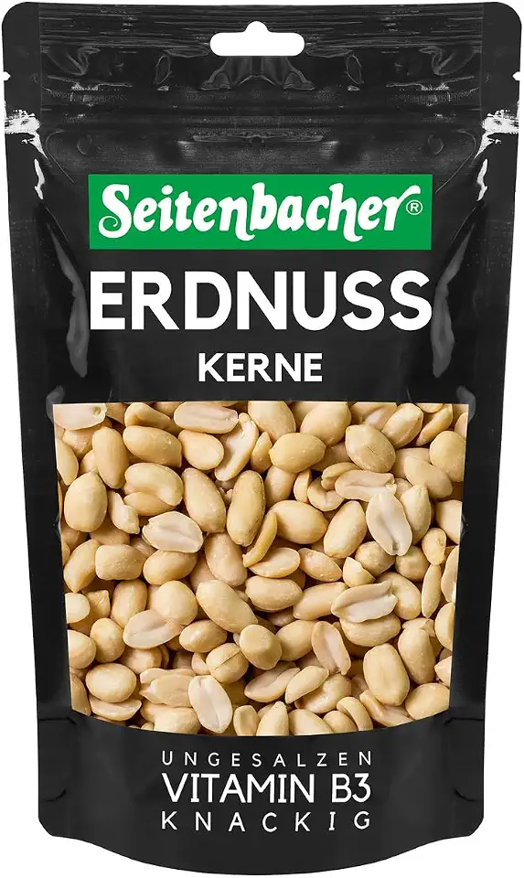 Haselnuss bei zu hohem Cholesterinspiegel und Gedächtnisschwäche 5 Seitenbacher Erdnusskerne I nativ I ohne Zusätze I ungesalzen I fettfrei geröstet I (1 x 225 g)
