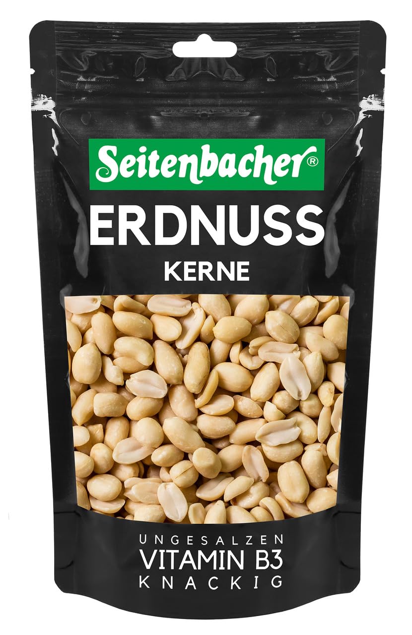 Seitenbacher Peanut Kernels I Native I No Additives I Unsalted I Fat Free Roasted I 1 x 225 g