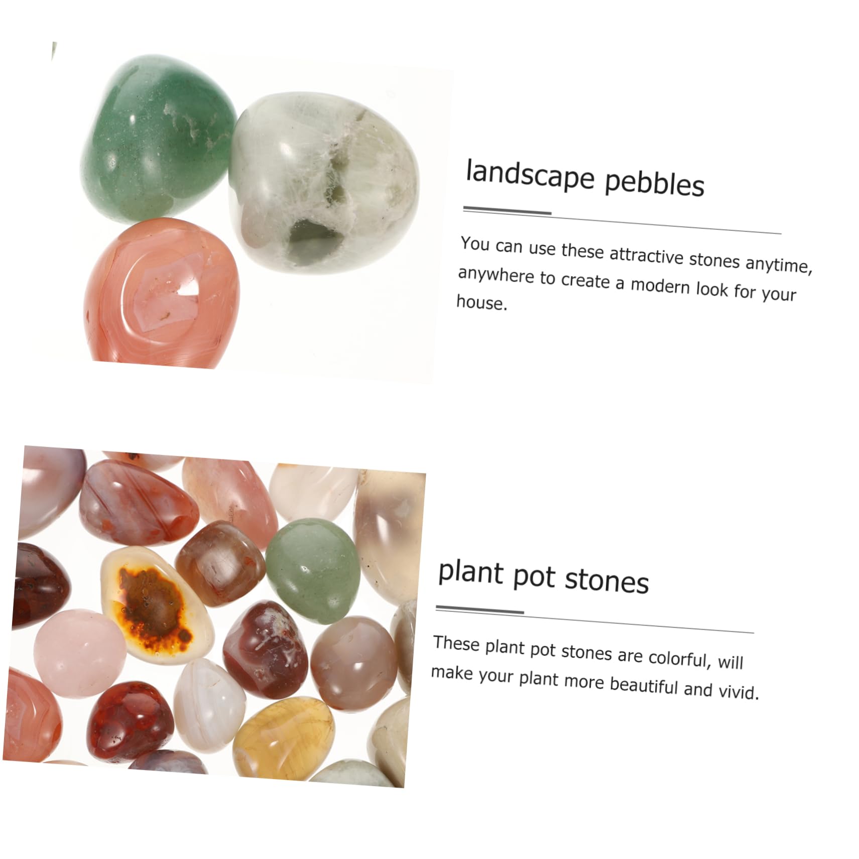 Abaodam Guijarros de Acuario 500g de Piedra Pulida para Maceta y Acuario | Brillantes y Lavables, para Entretenimiento y Fiestas, Acabado Pulido, Bolsa de 500g, Uso Decorativo