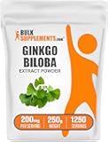 BulkSupplements.com Ginkgo Biloba Extract Powder - from Ginkgo Biloba Leaf, Antioxidant Source, Herbal Supplement - Gluten Free, 200mg per Serving, 250g (8.8 oz) (Pack of 1)