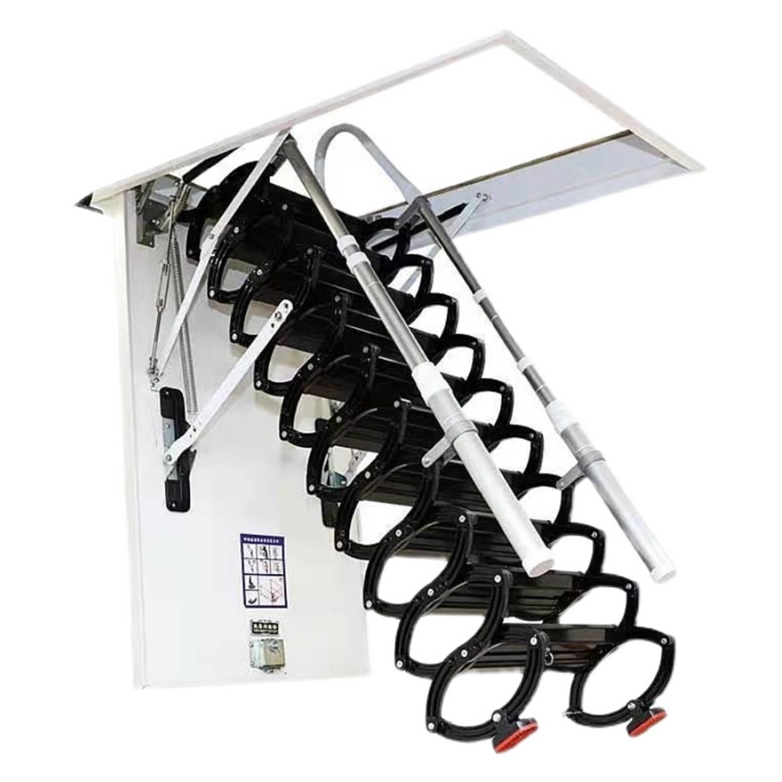 Escalera for ático de Montaje en Techo con pasamanos telescópico