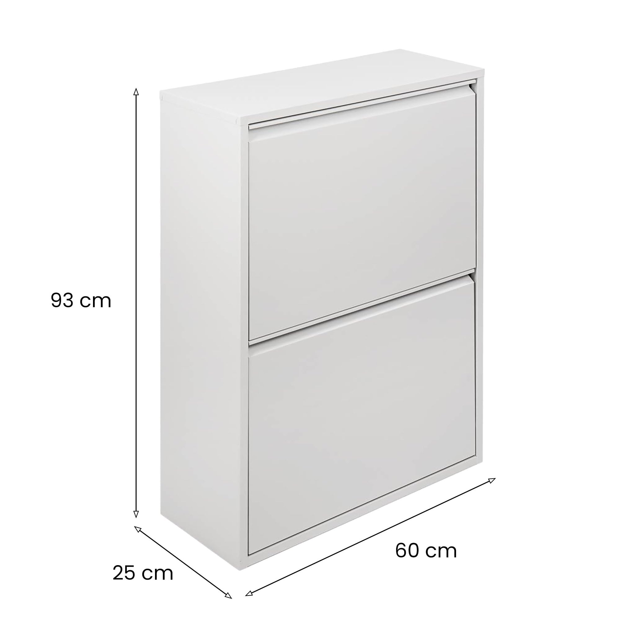 Dmora Pattumiera portarifiuti salvaspazio per differenziata 4 secchi Ferro, 60 x 92 x 25 cm