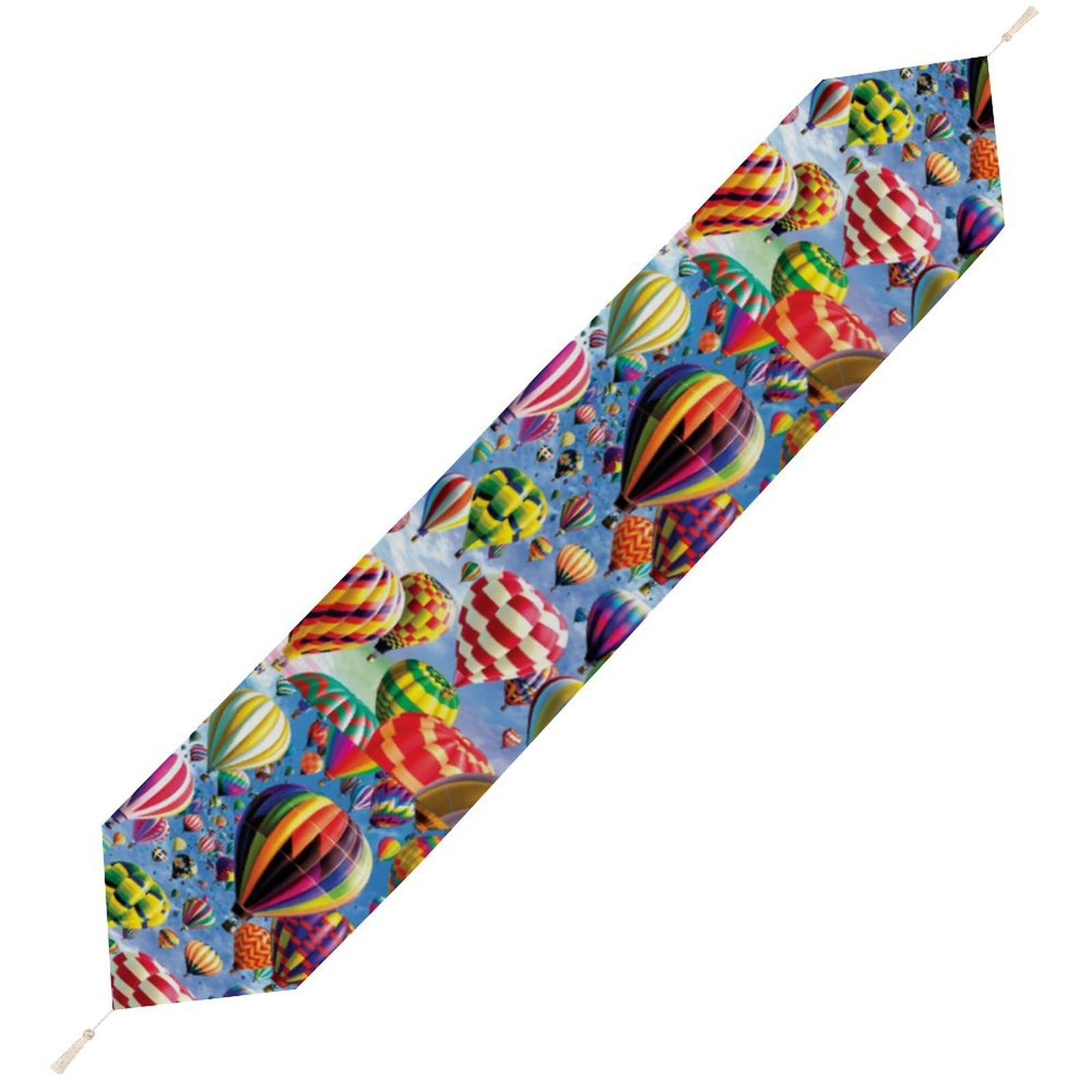 JZemdybill 178*33cm Table Runner with Tassel, Hot Air Balloon Sky Table Runner, Table Decoration for Kitchen, Party, Restaurant