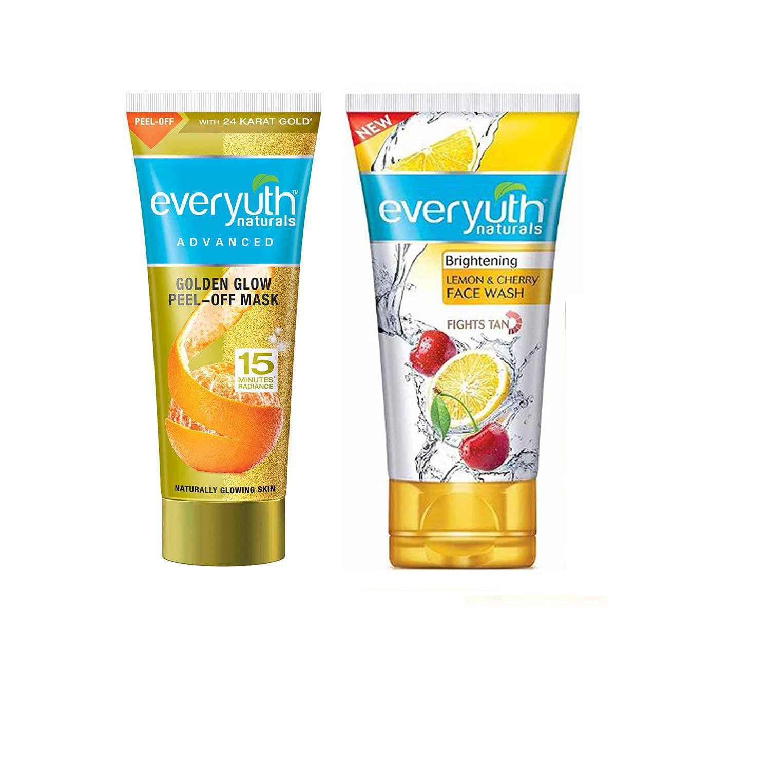 Buy Everyuth Advanced Golden Glow Peeloff Mask, 50gm and Lemon & Cherry, Oil Clear Face Wash