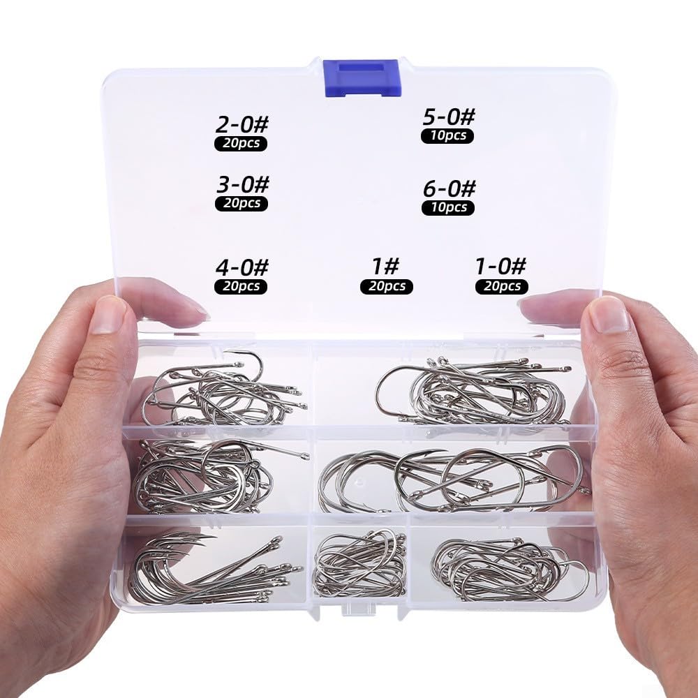 120pcs Lungo Gambo Mare Salata Ami Doppio Barb Punto Offset Per Fondo Pesca Live Bait E Costiera Surf Casting