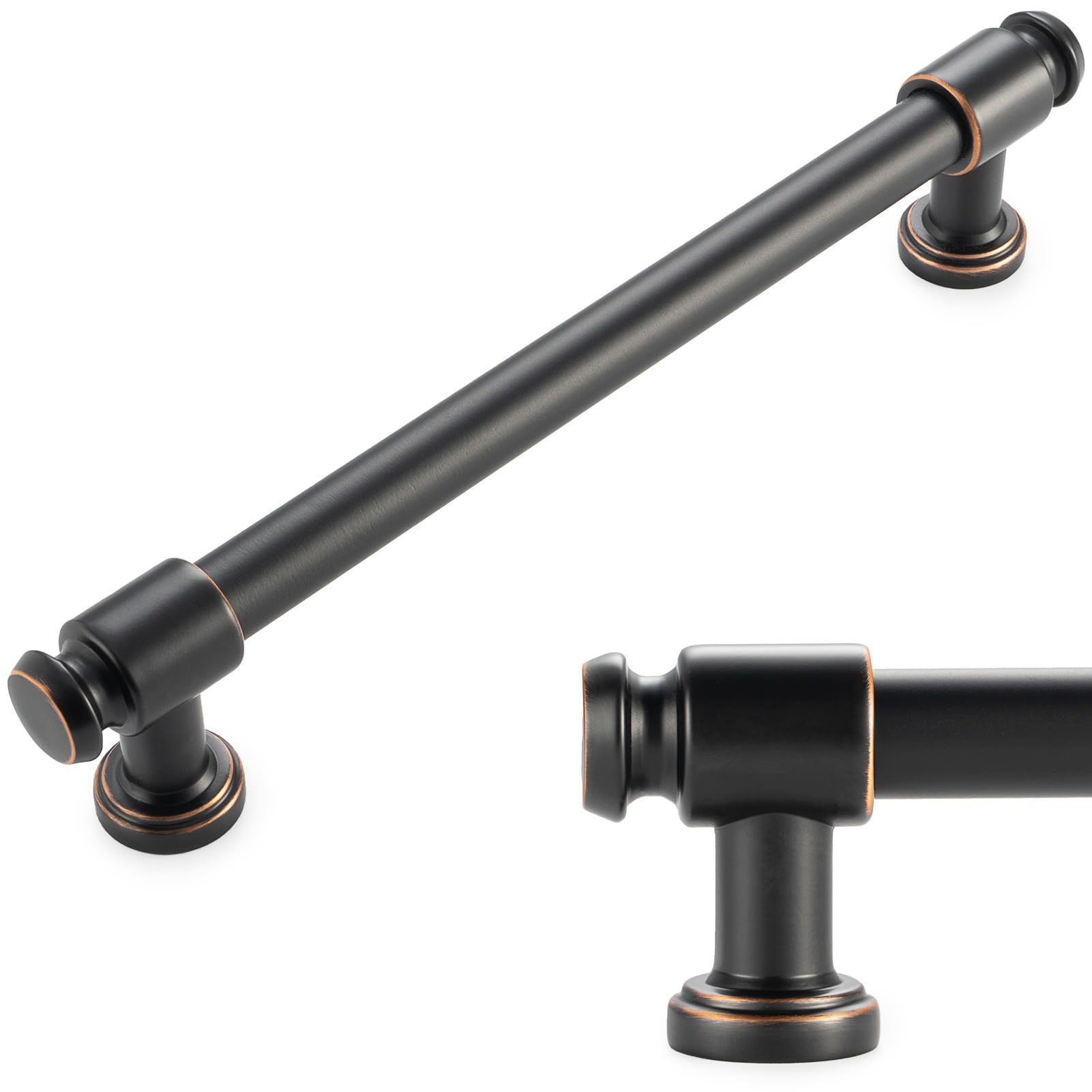 KOOFIZO 10 Pack 6-1/4 Inch Oil Rubbed Bronze Kitchen Cabinet Pulls Rubbed Bronze Cabinet Handles Cabinet Hardware for Kitchen Cabinets Drawer P11