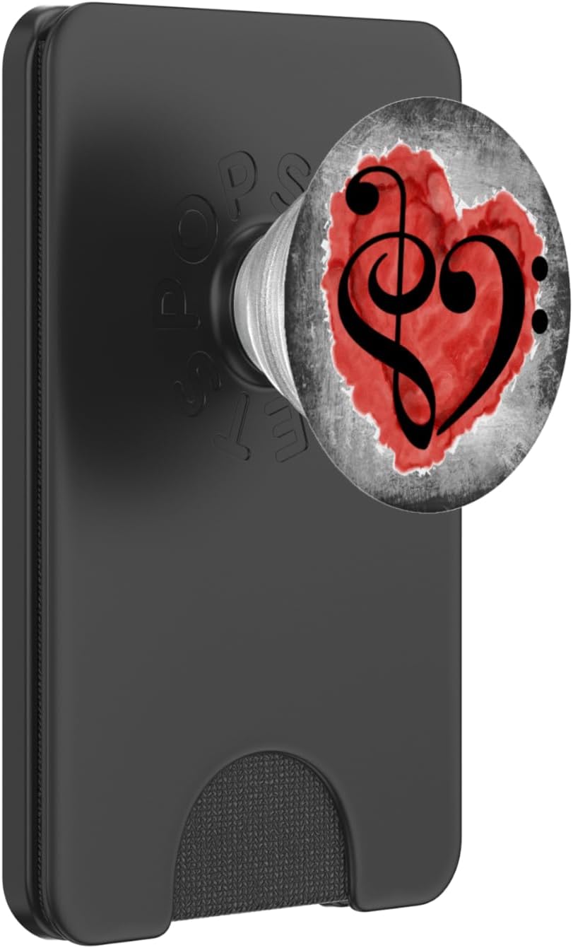 Treble and Bass Clef Heart Musician, Composer, Music Lover PopSockets PopWallet for MagSafe
