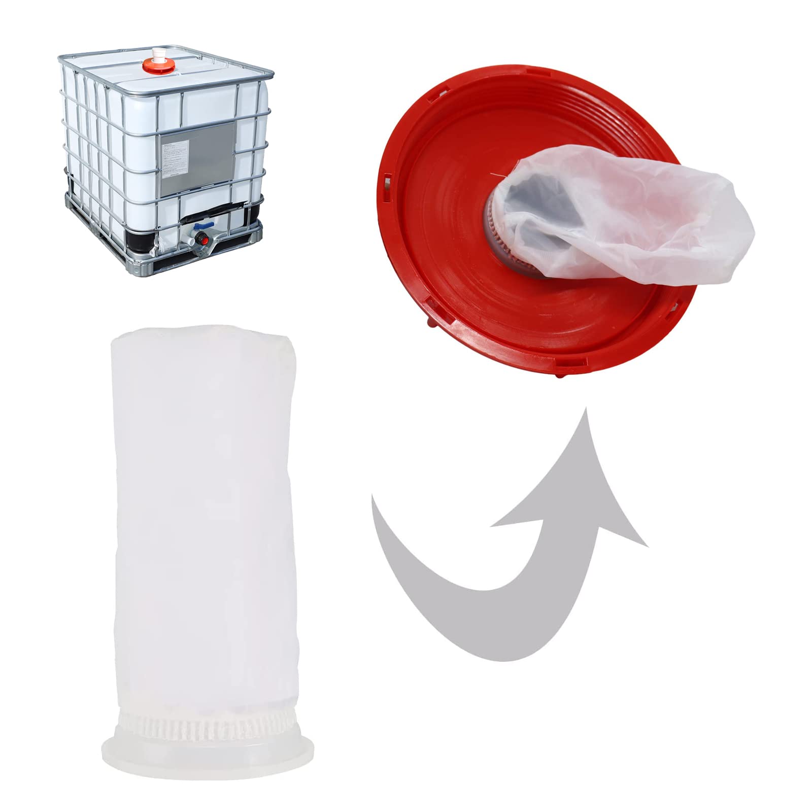 IBC-Deckelfilter, 245mm Nylon, Schwarz, Kunststoff, IBC Tank Zubehör mit Filter Waschbar