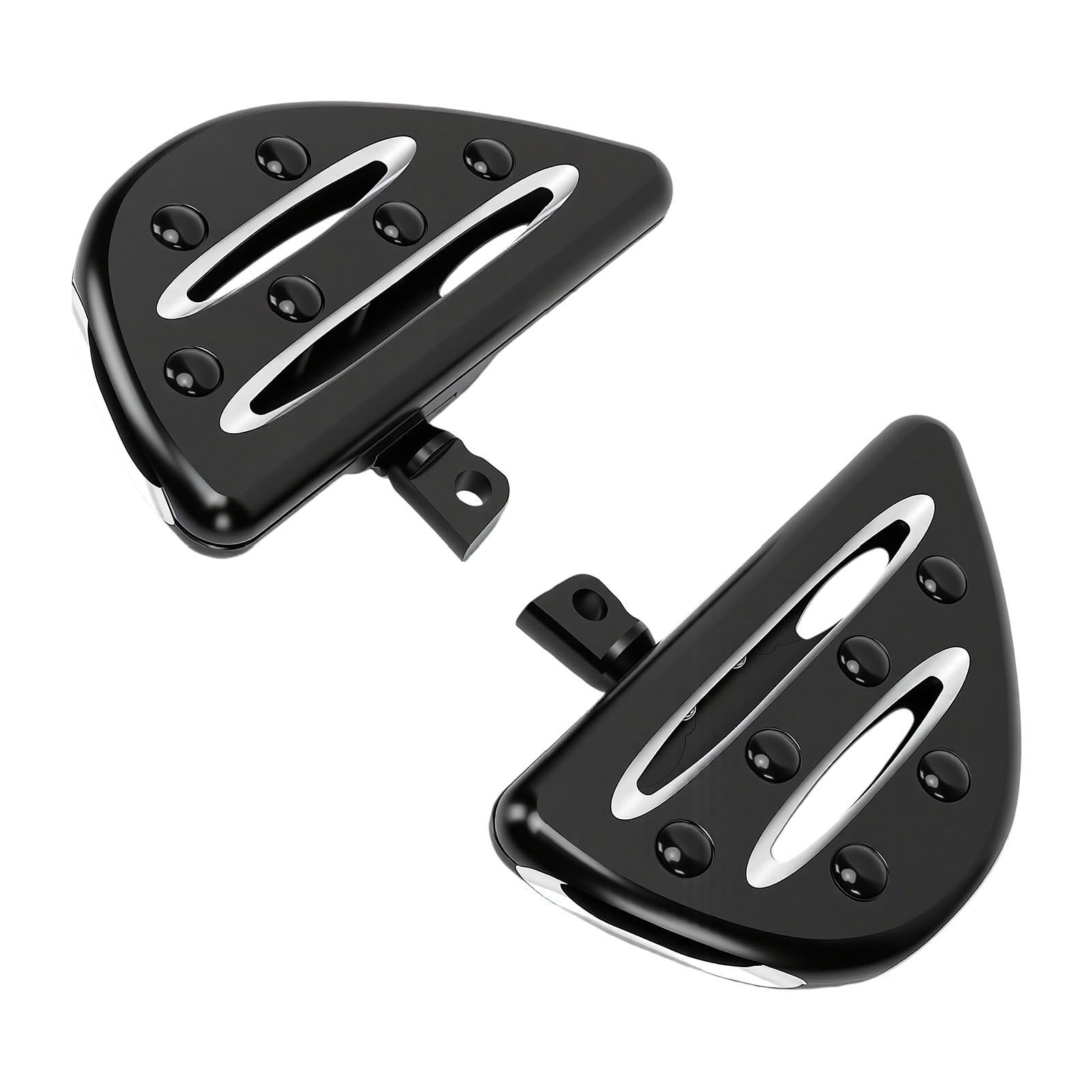 AMONIDA Motorcycle Passenger Footboard, Metal Construction (BLACK)