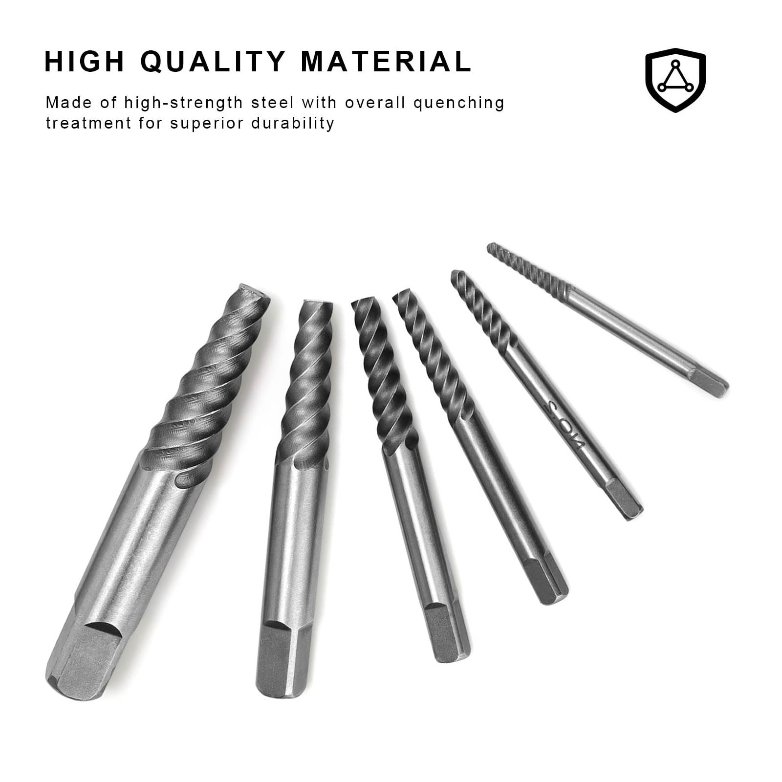 Set Estrattori Viti Danneggiate HSS - 5 Pezzi Per Viti Striate O Arrugginite, Con Scatola Portatile - Foto 2