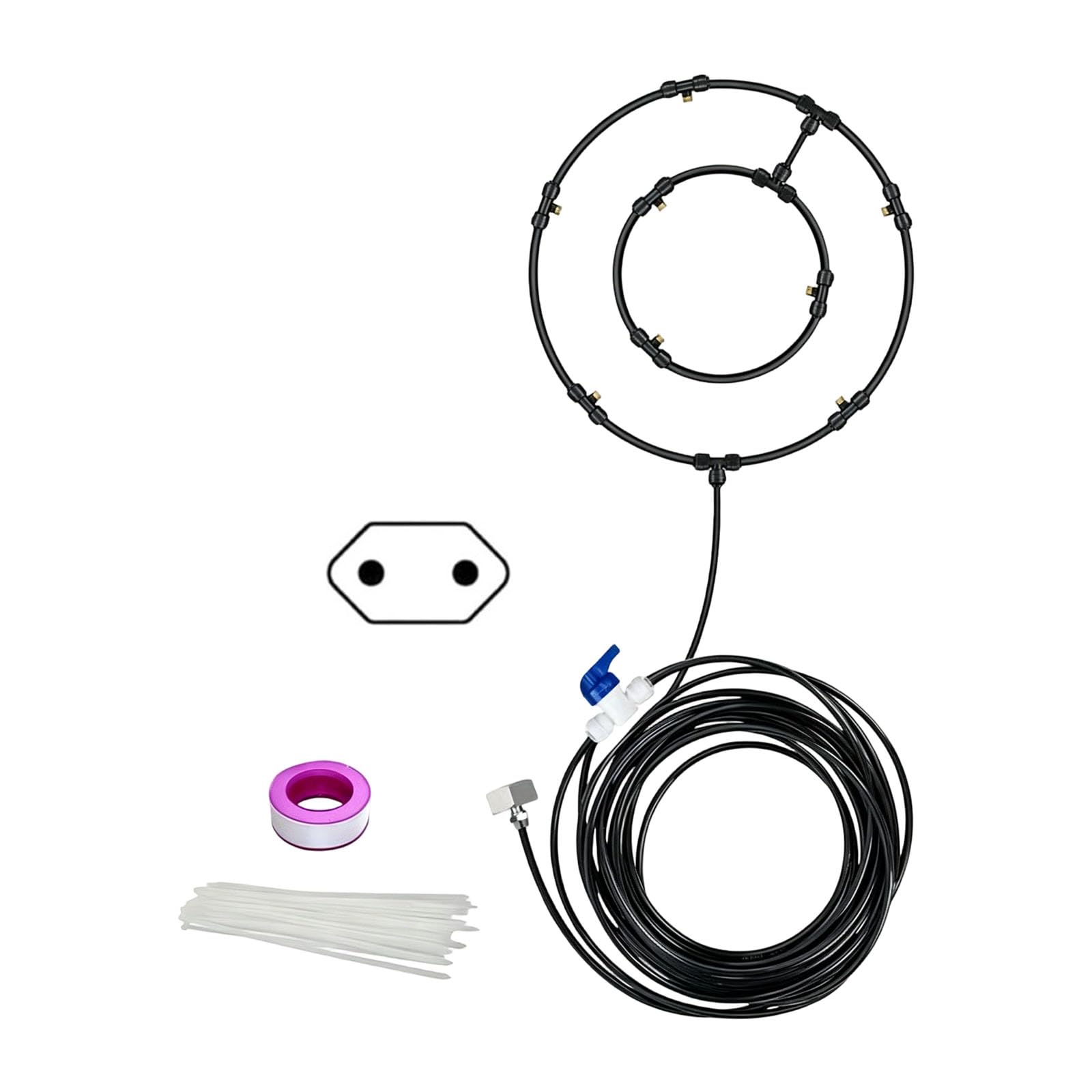 Kit dispersion d'eau en PE premium de 26,3 pieds avec double rangée d'arrosage