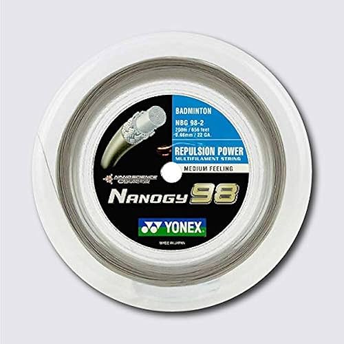 YONEX Nanogy 98 - Cuerda de bádminton de 656.2ft (Gris plateado)