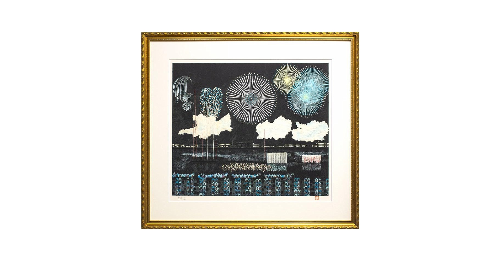 Amazon.co.jp: 山下 清「両国の花火」リトグラフ 版画 : ホーム