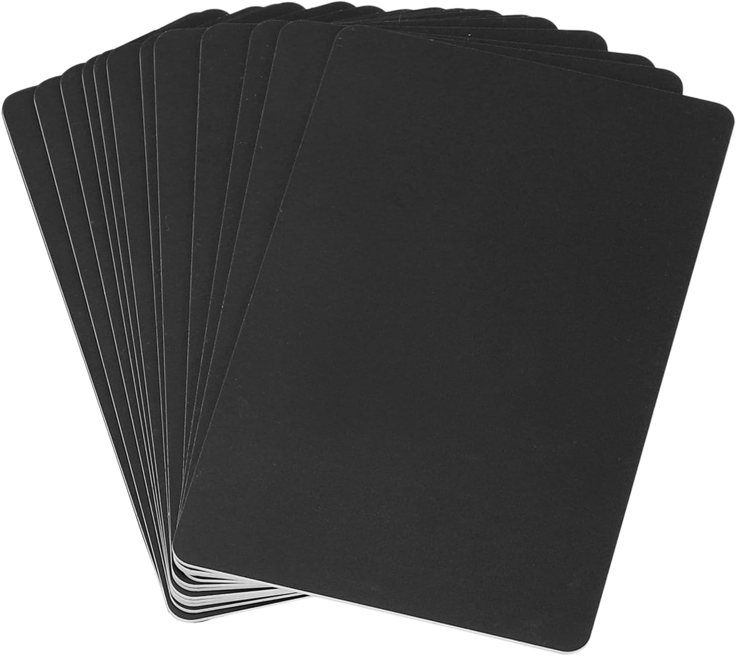 PATIKIL Blank PVC Cards, 12 Pack Inkjet Plastic ID Card CR80 30 MIL White Printable Business Cards, Waterproof Double Sided Printing for Photo ID Badge Inkjet Printers Glossy, Black