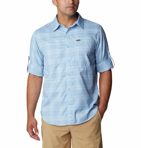 Image of Columbia Men Omni-Shade Silver Ridge Utility Lite Plaid Hiking and Trekking Long Sleeve Shirt