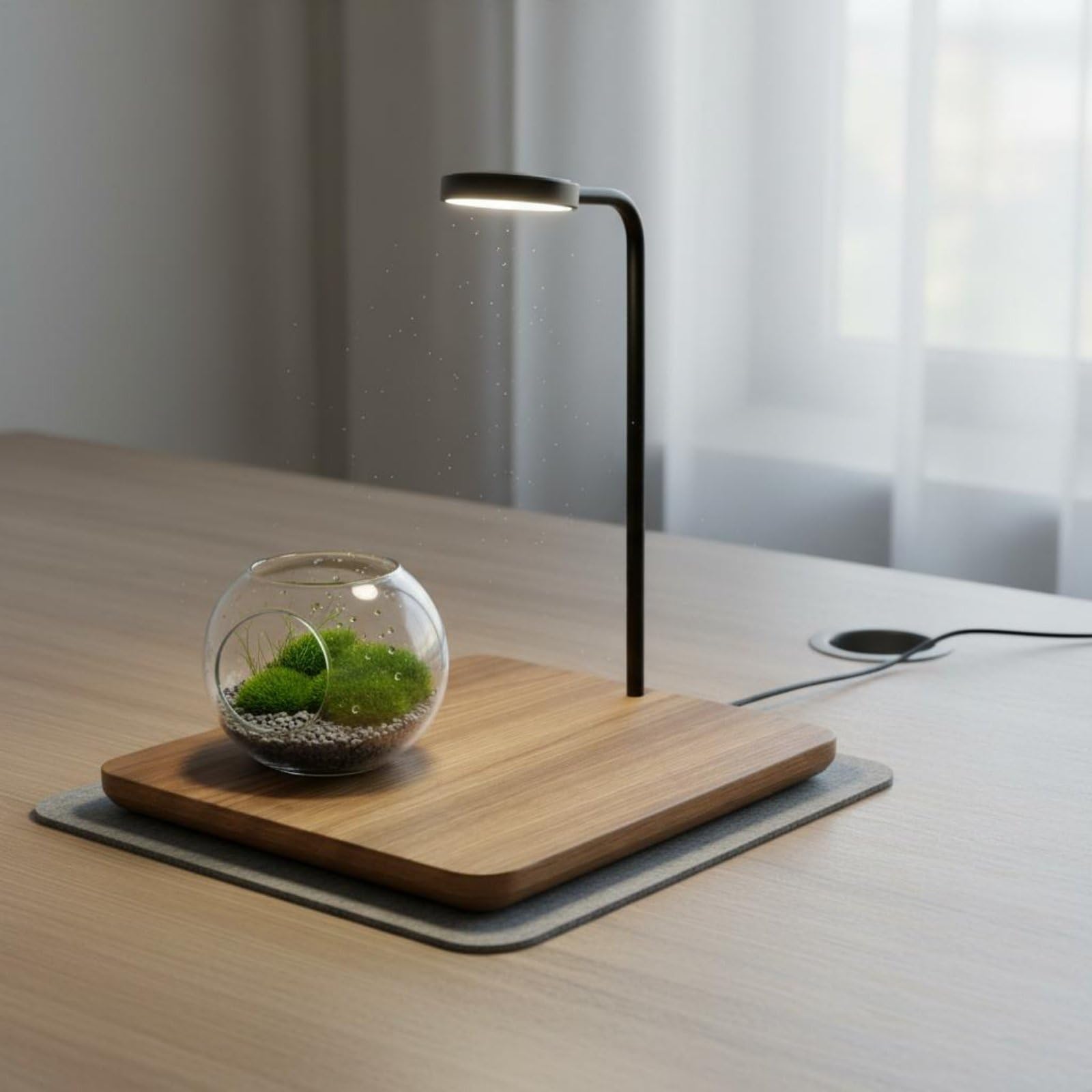Lámpara de Acuario LED Luz de Pecera Lámpara para Paisajismo Acuático Lámpara de Plantas con Brazo Ajustable Control Sencillo de Colores y Brillo Base, Blanco Marfil, Grande