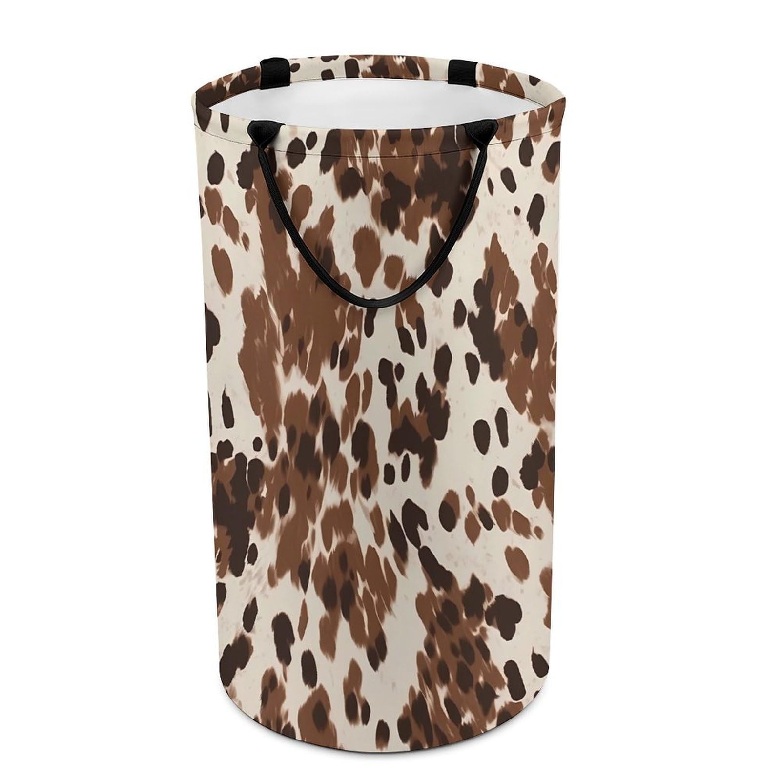 Cow Camo Pattern Laundry Basket Freestanding Laundry Hamper with Handles Waterproof Dirty Clothes Hamper Collapsible Washing Bin Aesthetic Clothes Basket for Bathroom Bedroom Dorm