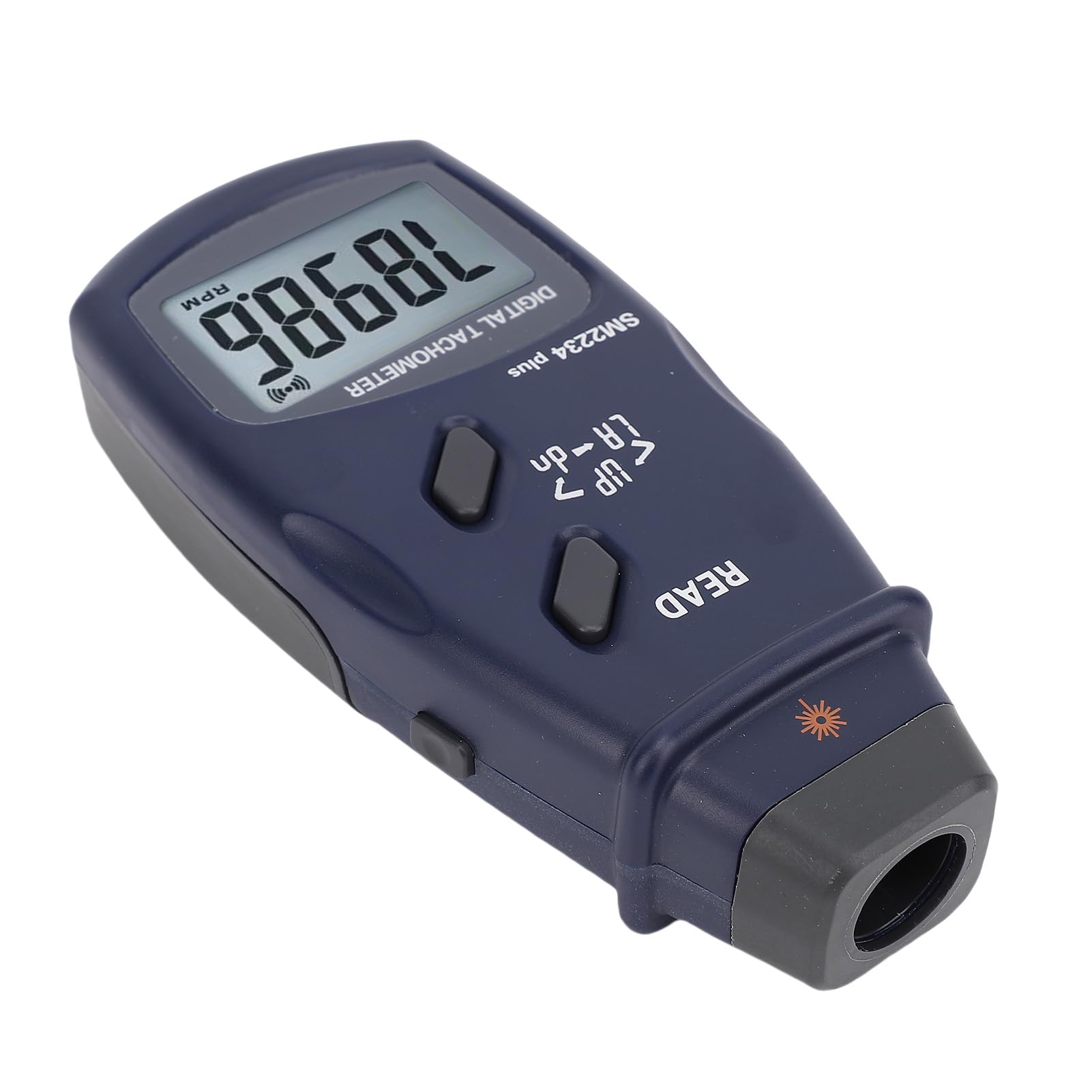 ASHATA Tacómetro Digital Pantalla LCD de 5 Dígitos para Fanáticos y Embarcaciones Rango de 99999 RPM ABS Liviano con Caja de Almacenamiento